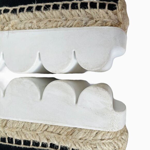 Marni Platform Mary Jane Espadrille Shoes Black Canvas Gold Buckle - Picture 10 of 12